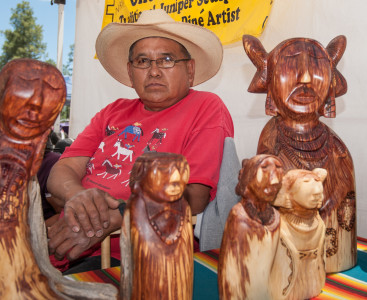 A vendor and his wares at Pow Wow in the Pines 2010.